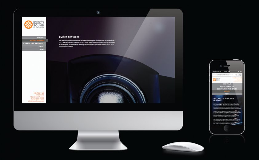 Rose City Sound's new website is not only striking, but streamlined and ultra-functional with corresponding mobile capabilities. 